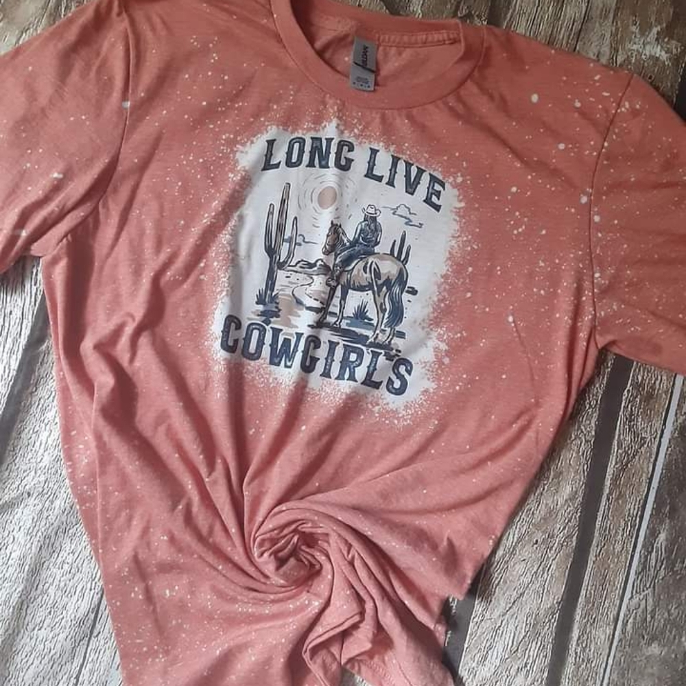 Long Live Cowgirls bleached tshirt